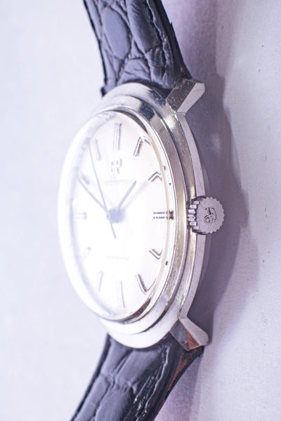 Montre Vintage Girard-Perregaux Gyromatic Automatique - Cadran Crème/Doré, Bracelet Cuir