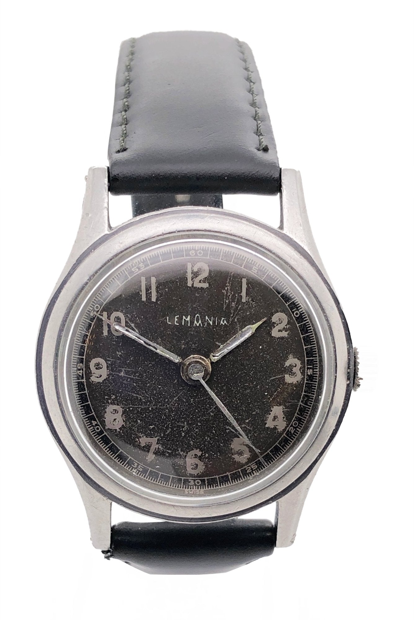 Lemania Military Black - Counting Time Watch Purveyors